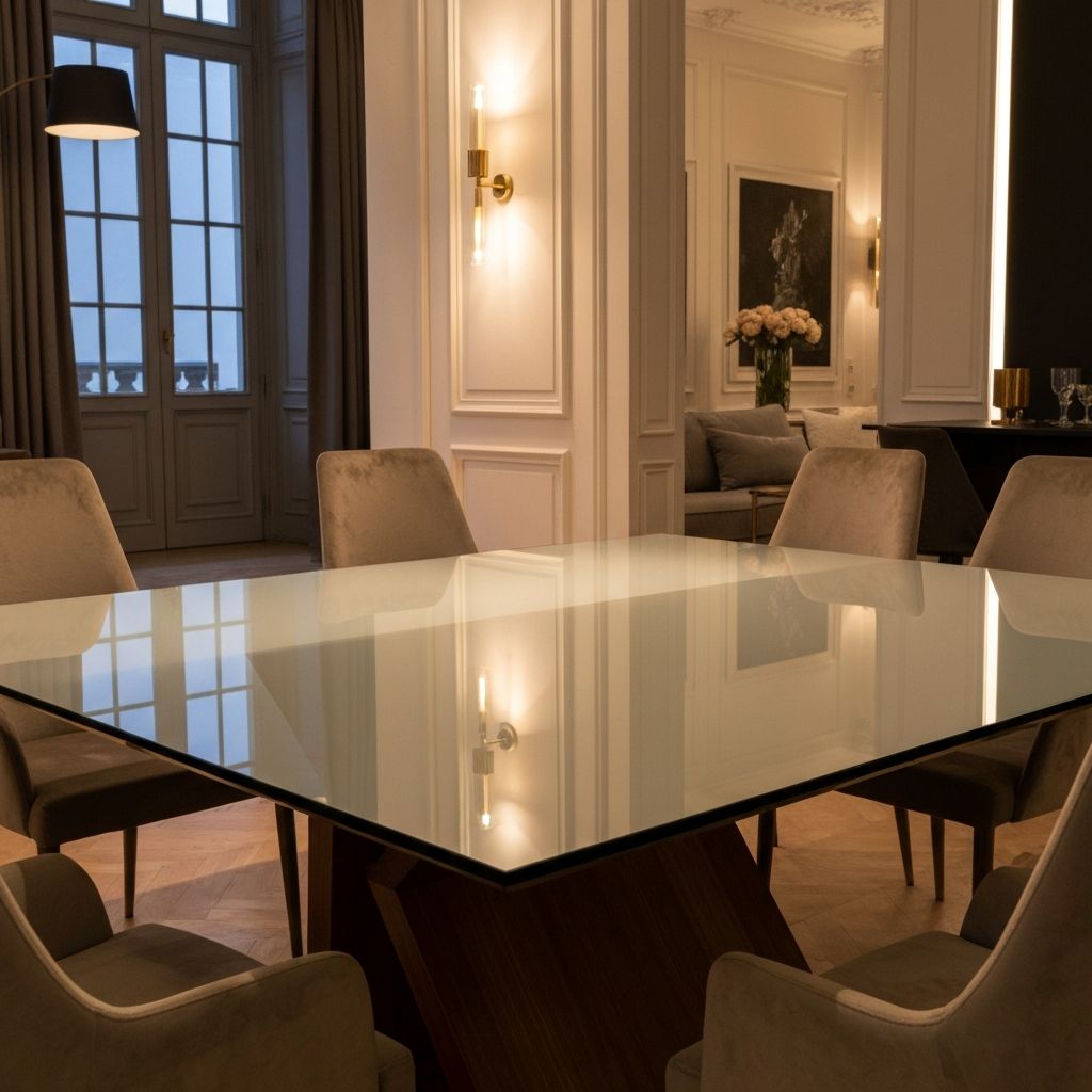 Plateau Table Verre Trempé - Miroiterie Charles Costa Paris